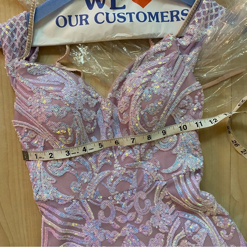 Off-The-Shoulder Patterned A-Line Prom Dress With… - image 8